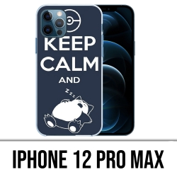 Coque iPhone 12 Pro Max - Pokémon Ronflex Keep Calm
