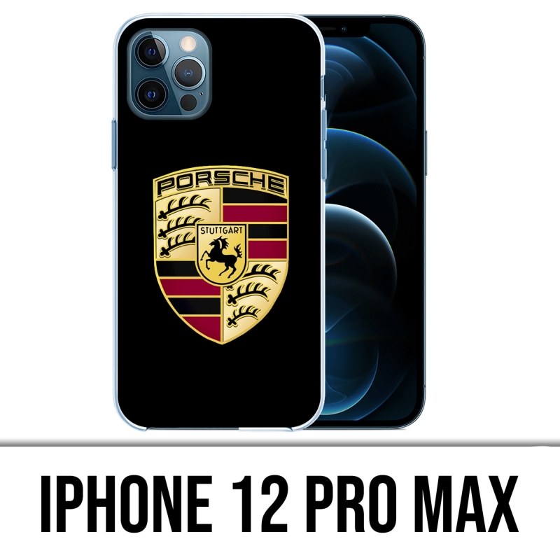Custodia per iPhone 12 Pro Max - Logo Porsche nera