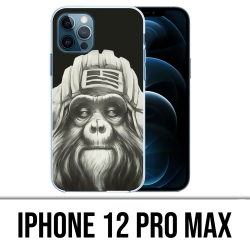 Coque iPhone 12 Pro Max - Singe Monkey Aviateur