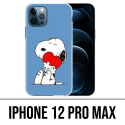 Coque iPhone 12 Pro Max - Snoopy Coeur