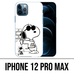 Coque iPhone 12 Pro Max - Snoopy Noir Blanc