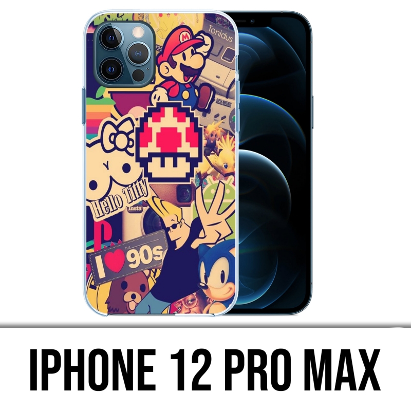 Custodia per iPhone 12 Pro Max - Adesivi vintage anni '90