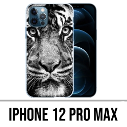 Coque iPhone 12 Pro Max - Tigre Noir Et Blanc
