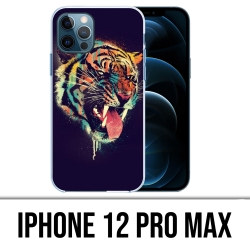 Coque iPhone 12 Pro Max - Tigre Peinture