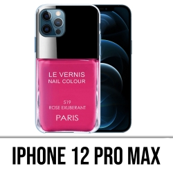 Coque iPhone 12 Pro Max - Vernis Paris Rose