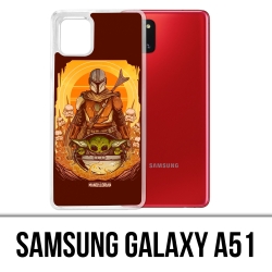 Coque Samsung Galaxy A51 - Star Wars Mandalorian Yoda Fanart