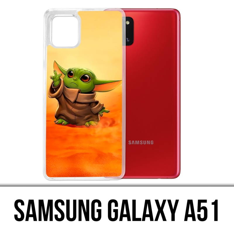 Custodia per Samsung Galaxy A51 - Star Wars Baby Yoda Fanart