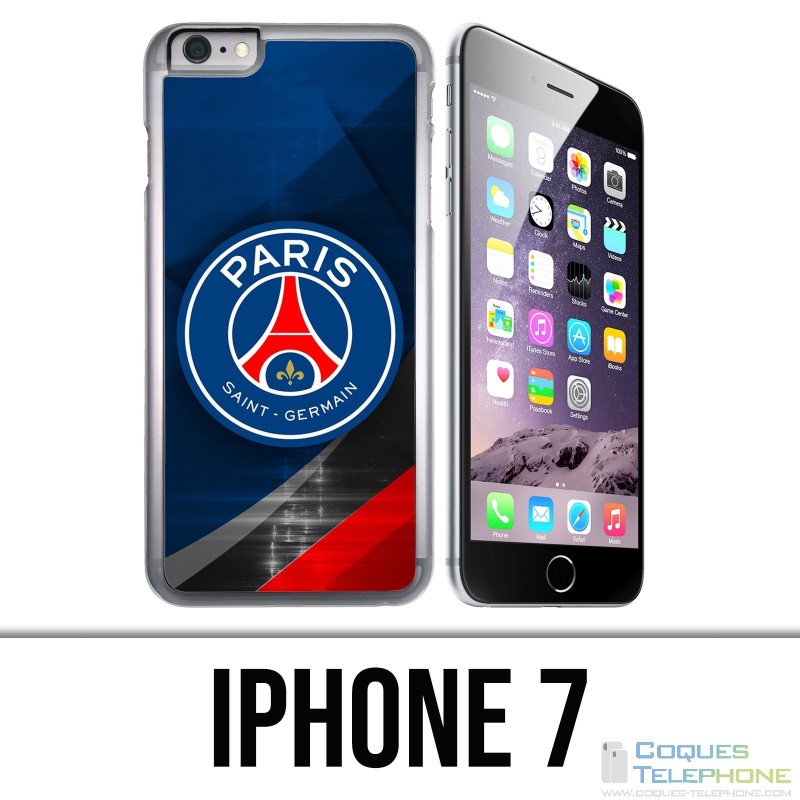 Custodia per iPhone 7 - Logo PSG in metallo cromato
