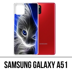Custodia per Samsung Galaxy A51 - Gatto occhi azzurri