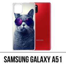 Coque Samsung Galaxy A51 - Chat Lunettes Galaxie