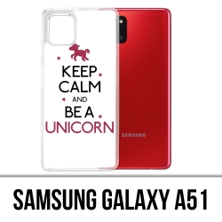 Coque Samsung Galaxy A51 - Keep Calm Unicorn Licorne