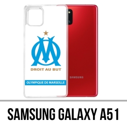 Coque Samsung Galaxy A51 - Logo Om Marseille Blanc