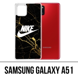 Custodia per Samsung Galaxy A51 - Logo Nike in marmo color oro