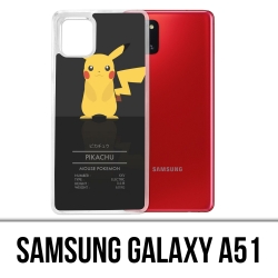 Custodia per Samsung Galaxy A51 - Carta d'identità Pokémon Pikachu