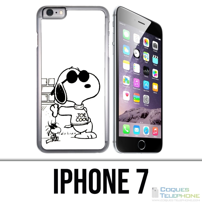 Coque iPhone 7 - Snoopy Noir Blanc