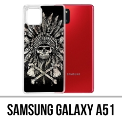 Custodia per Samsung Galaxy A51 - Piume di testa di teschio