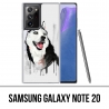 Coque Samsung Galaxy Note 20 - Chien Husky Splash