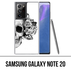 Coque Samsung Galaxy Note 20 - Skull Head Roses Noir Blanc