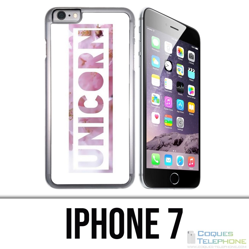 Coque iPhone 7 - Unicorn Fleurs Licorne