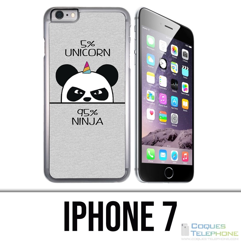Coque iPhone 7 - Unicorn Ninja Panda Licorne