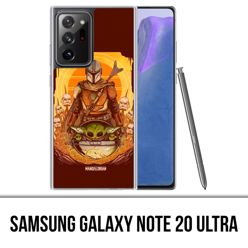 Coque Samsung Galaxy Note 20 Ultra - Star Wars Mandalorian Yoda Fanart