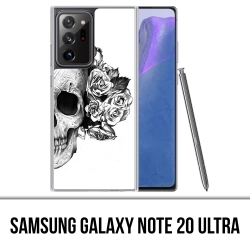 Coque Samsung Galaxy Note 20 Ultra - Skull Head Roses Noir Blanc