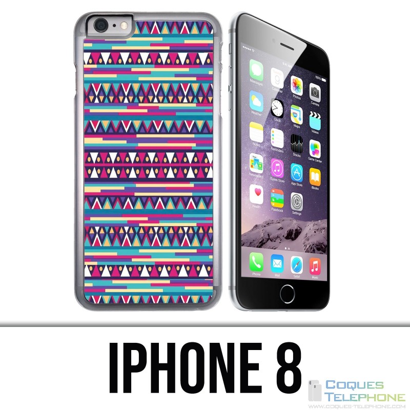 IPhone 8 Hülle - Pink Azteque