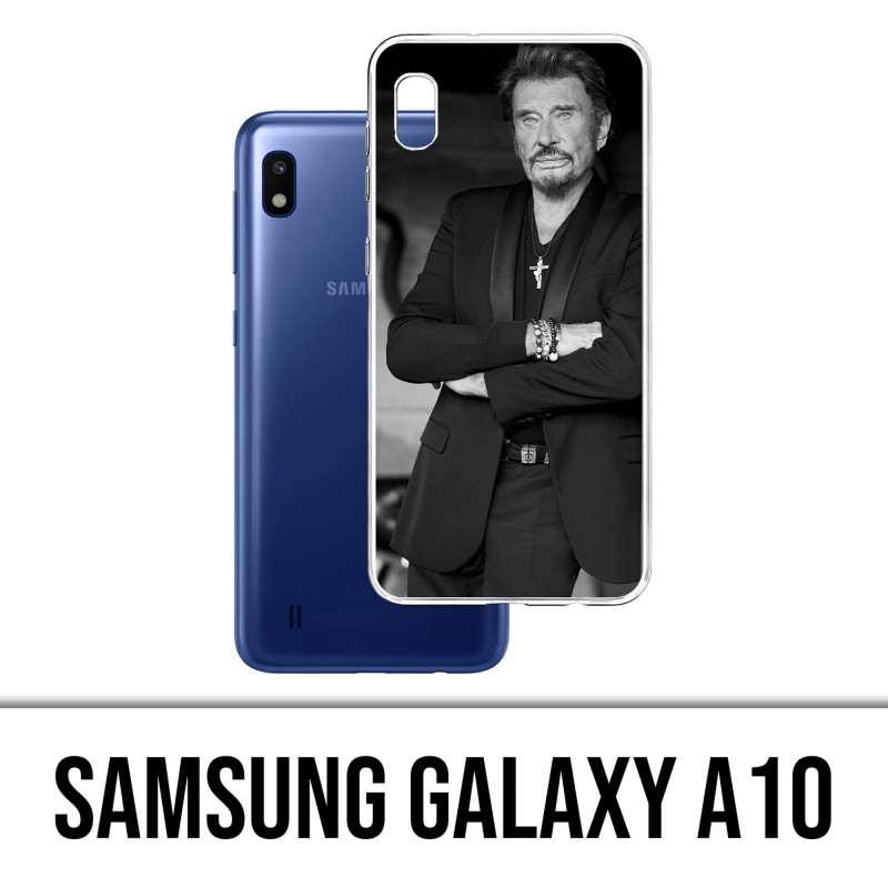 Coque Samsung Galaxy A10 - Johnny Hallyday Noir Blanc