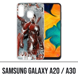 Funda Samsung Galaxy A20 - Iron Man Comics Splash