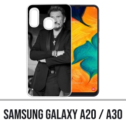 Samsung Galaxy A20 Case - Johnny Hallyday Black White
