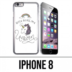 Coque iPhone 8 - Bitch Please Unicorn Licorne