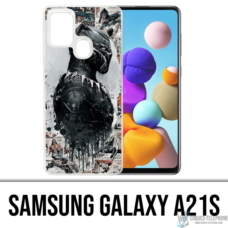 Funda Samsung Galaxy A21s - Black Panther Comics Splash
