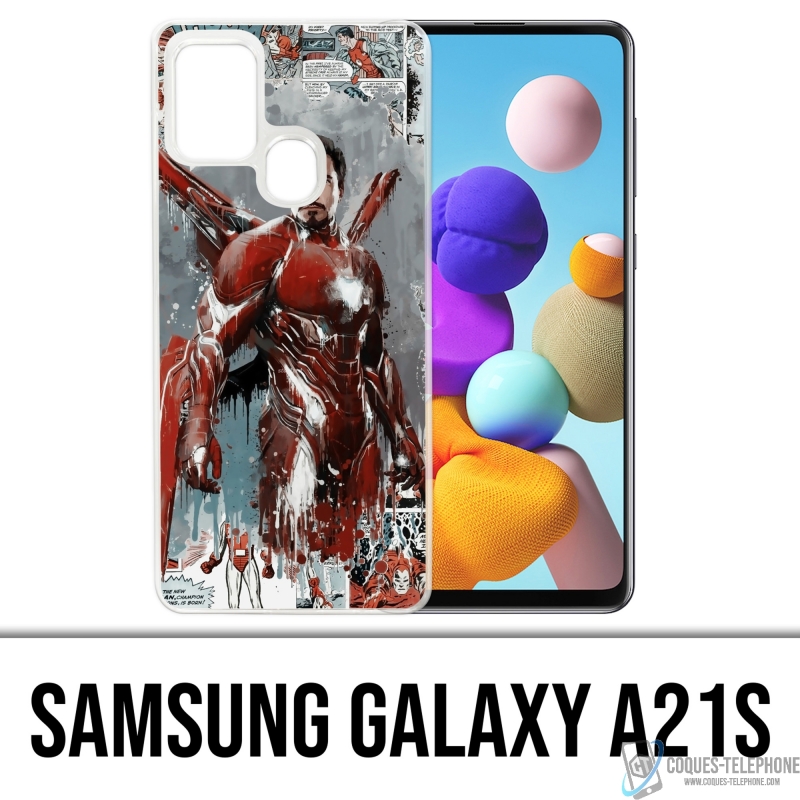 Samsung Galaxy A21s Case - Iron Man Comics Splash