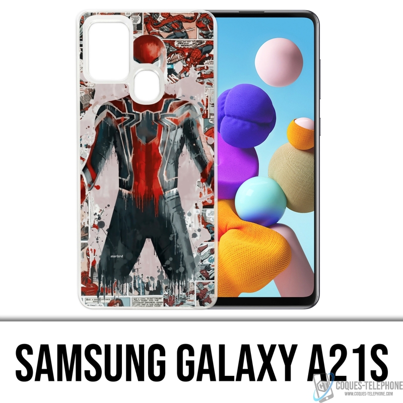 Coque Samsung Galaxy A21s - Spiderman Comics Splash