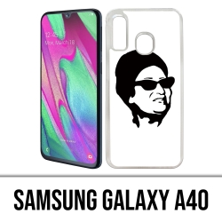 Funda Samsung Galaxy A40 - Oum Kalthoum Negro Blanco