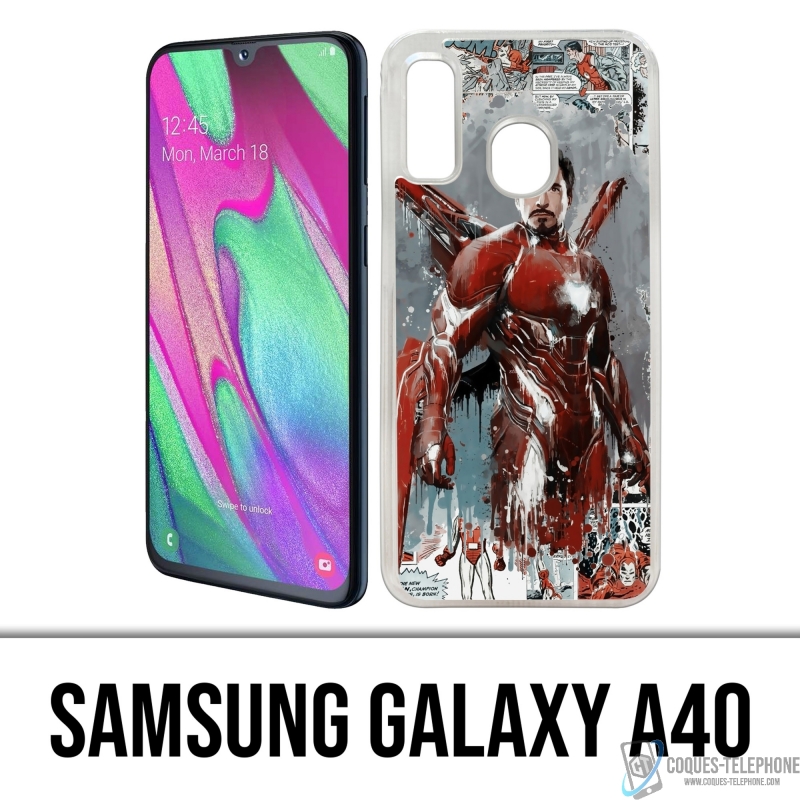 Samsung Galaxy A40 case - Iron Man Comics Splash