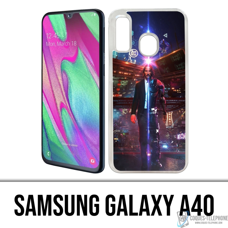 Samsung Galaxy A40 Case - John Wick X Cyberpunk