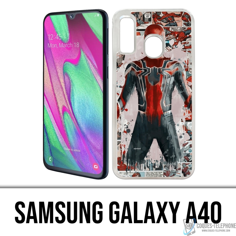 Samsung Galaxy A40 case - Spiderman Comics Splash
