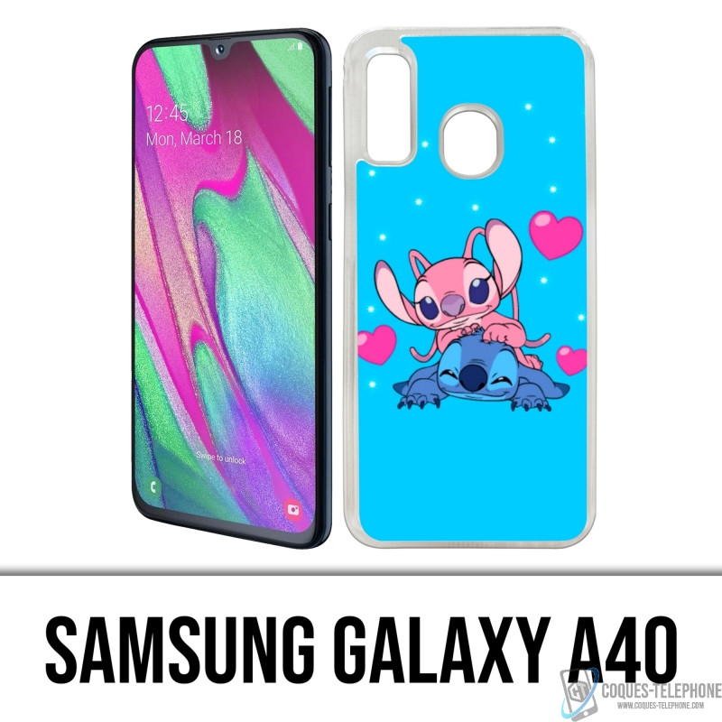 Samsung Galaxy A40 case - Stitch Angel Love
