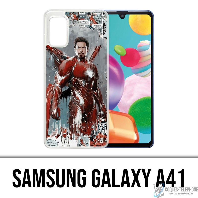 Coque Samsung Galaxy A41 - Iron Man Comics Splash