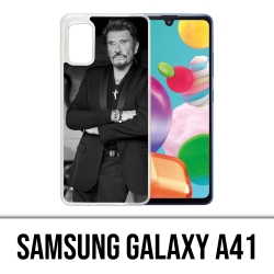 Coque Samsung Galaxy A41 - Johnny Hallyday Noir Blanc