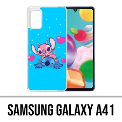 Samsung Galaxy A41 case - Stitch Angel Love