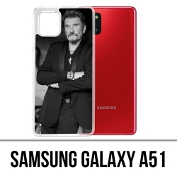 Coque Samsung Galaxy A51 - Johnny Hallyday Noir Blanc