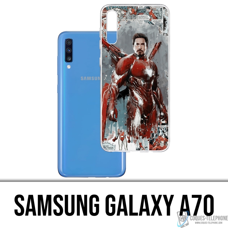 Funda Samsung Galaxy A70 - Iron Man Comics Splash