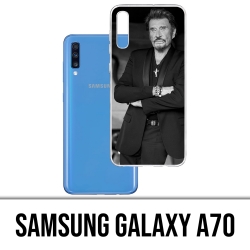 Samsung Galaxy A70 Case - Johnny Hallyday Black White