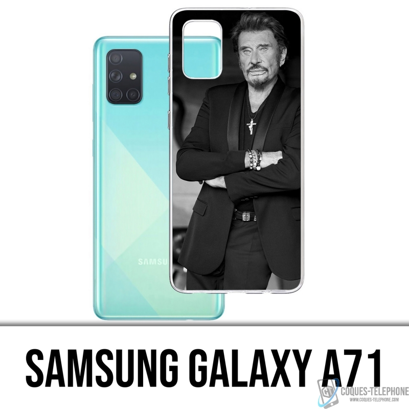 Funda Samsung Galaxy A71 - Johnny Hallyday Negro Blanco