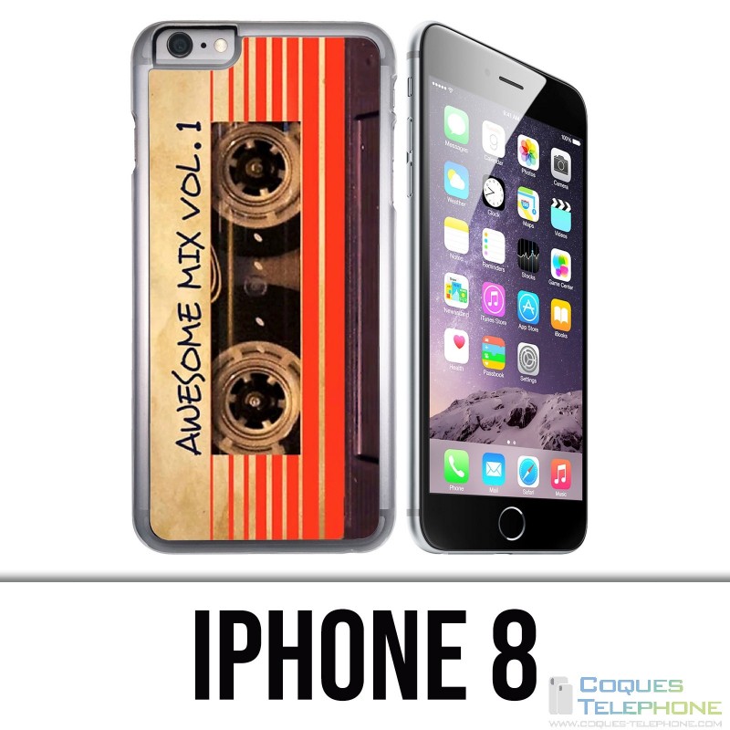Custodia per iPhone 8 - Vintage Audio Cassette Guardians Of The Galaxy