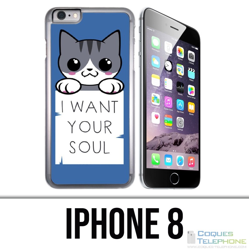 Coque iPhone 8 - Chat I Want Your Soul
