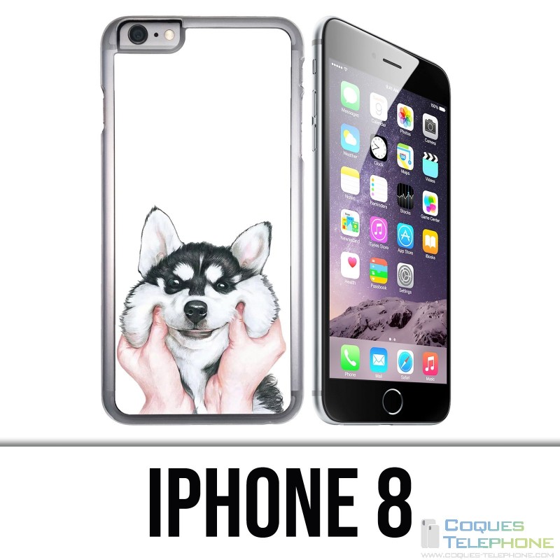 Custodia per iPhone 8 - Dog Husky Cheeks