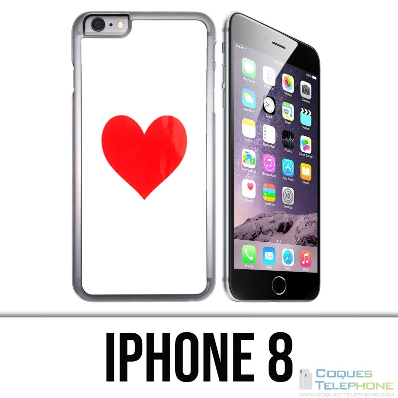 Funda iPhone 8 - Corazón rojo